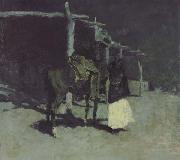 Frederic Remington Waiting in the Moonlight (mk43) oil painting reproduction